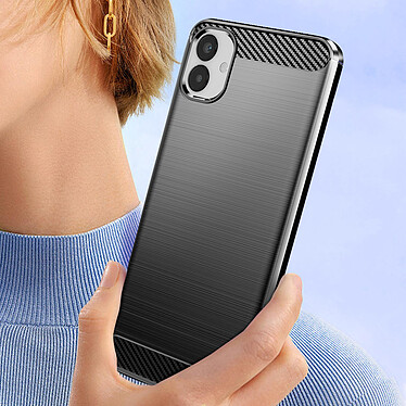 Avizar Coque pour Samsung Galaxy A05 Effet Carbone Silicone Flexible Antichoc  Noir pas cher