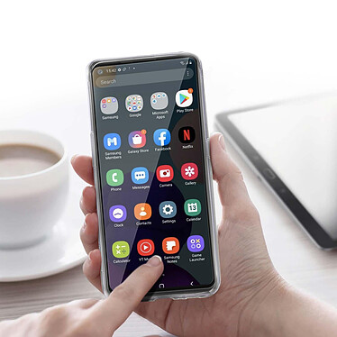 Avizar Coque Samsung Galaxy A21s Film Verre Trempé Dureté 9H Transparent Contour noir pas cher