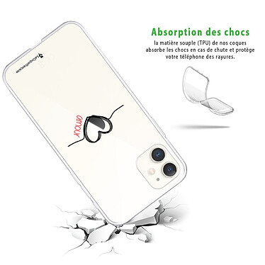 Avis LaCoqueFrançaise Coque iPhone 11 360 intégrale transparente Motif Coeur Noir Amour Tendance