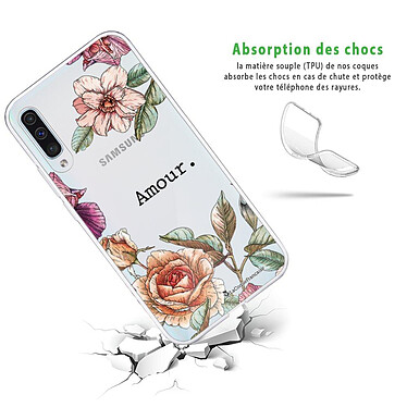 Avis LaCoqueFrançaise Coque Samsung Galaxy A50 360 intégrale transparente Motif Amour en fleurs Tendance