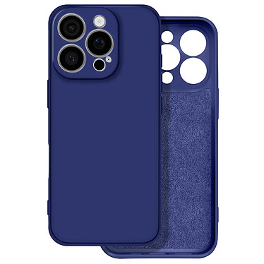 Avizar Coque pour iPhone 16 Pro Soft Touch Mat Silicone Flexible Bleu Nuit