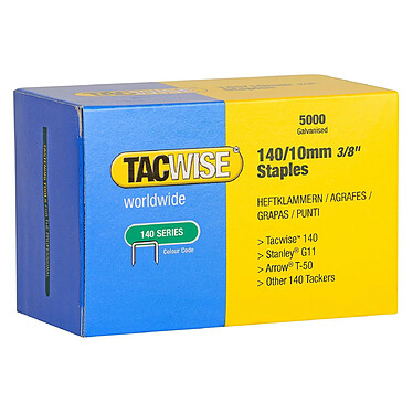 TACWISE Boîte de 5000 Agrafes galvanisées 140/10 mm Type 140