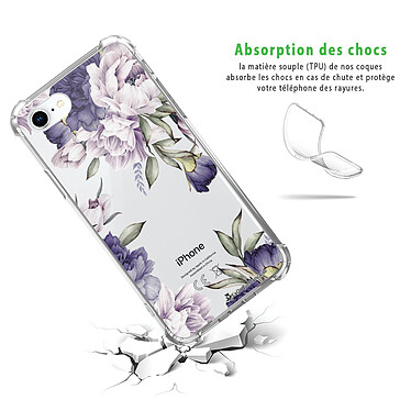 Avis LaCoqueFrançaise Coque iPhone 7/8/ iPhone SE 2020 anti-choc souple angles renforcés transparente Motif Pivoines Violettes