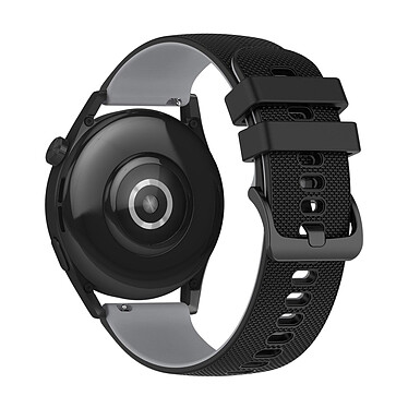 Avizar Bracelet pour Huawei Watch GT3 46mm Silicone BiColore Texturé Noir / Gris