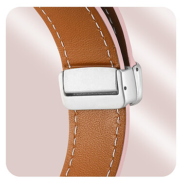 Acheter Avizar Bracelet pour Galaxy Watch 5 / 5 Pro / 4 Cuir Fermoir Boucle Magnétique  rose