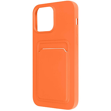 Avizar Coque pour iPhone 14 Pro Silicone Souple Porte-carte Fine Légère  orange