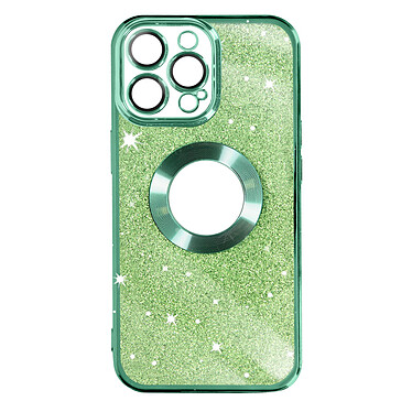 Avizar Coque pour iPhone 14 Pro Paillette Amovible Silicone Gel  Vert