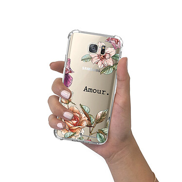 LaCoqueFrançaise Coque Samsung Galaxy S7 anti-choc souple angles renforcés transparente Motif Amour en fleurs pas cher