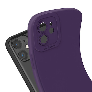 Avizar Coque pour iPhone 11 Silicone Mat Protection Caméra Violet Foncé pas cher