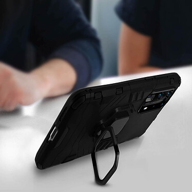 Acheter Avizar Coque Huawei P40 Pro Bi-matière Bague Métallique Fonction Support Vidéo - noir