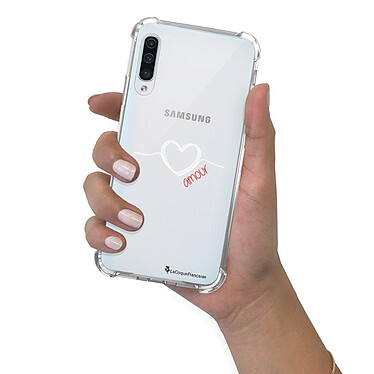 LaCoqueFrançaise Coque Samsung Galaxy A70 anti-choc souple angles renforcés transparente Motif Coeur Blanc Amour pas cher