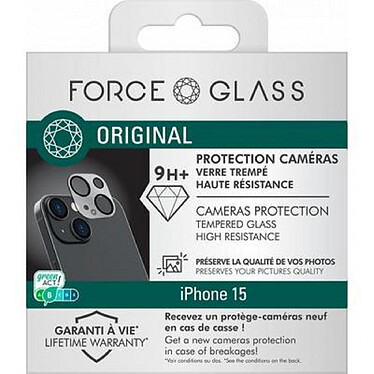 Force Glass Protection de Caméra en verre pour iPhone 15 Ultra-résistante Transparent pas cher