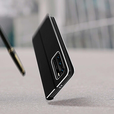Avizar Housse Huawei P40 Étui Intégral Porte-carte Support Vidéo Effet Carbone Noir pas cher