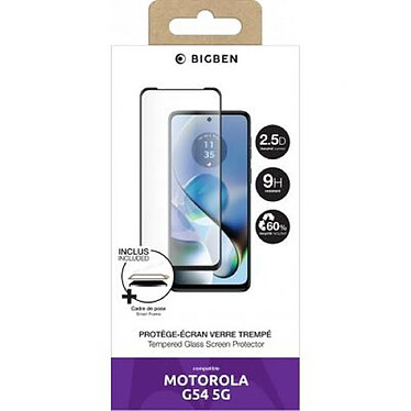 Acheter BigBen Connected Protège écran pour Motorola G54 Oléophobe 2.5D avec SmartFrame™ Noir transparent