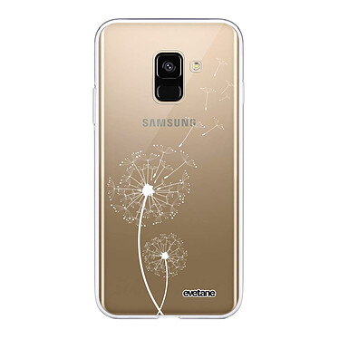 Evetane Coque Samsung Galaxy A8 2018 360 intégrale transparente Motif Pissenlit blanc Tendance