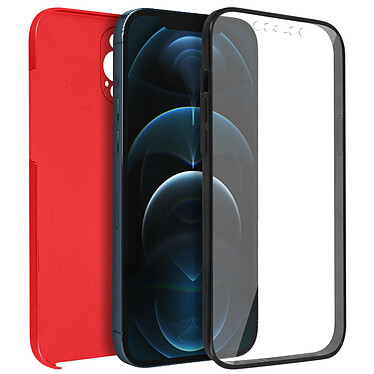 Avizar Coque Apple iPhone 12 Pro Max Protection Arrière Rigide et Avant Souple rouge