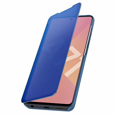 Avizar Housse Samsung Galaxy A71 Clapet Effet Miroir Support Vidéo Bleu pas cher