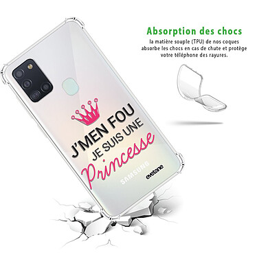 Avis Evetane Coque Samsung Galaxy A21S anti-choc souple angles renforcés transparente Motif Je suis une princesse