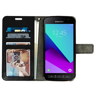 Avis Avizar Housse, Etui portefeuille Samsung Galaxy Xcover 4 et 4S - Noir - Fonction Stand