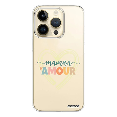 Evetane Coque iPhone 14 Pro 360 intégrale transparente Motif Maman d'amour Tendance