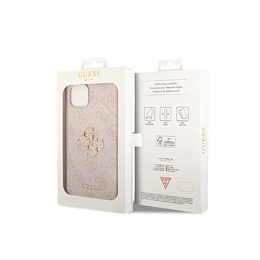 Avis Guess Coque pour Apple iPhone 15 PU 4G Big Rose