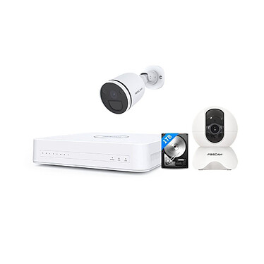 Foscam - Kit vidéosurveillance IP 2 caméras KIT-2-FN8108H-X5-W-S41-HDD