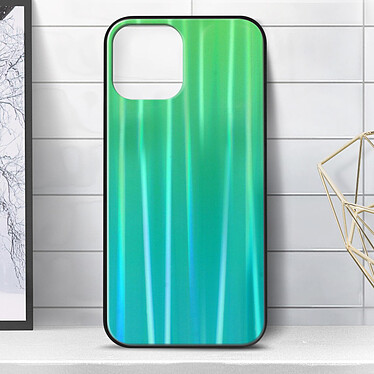 Avizar Coque iPhone 12 et 12 Pro Bi-matière Holographique Brillant Fine Légère vert pas cher