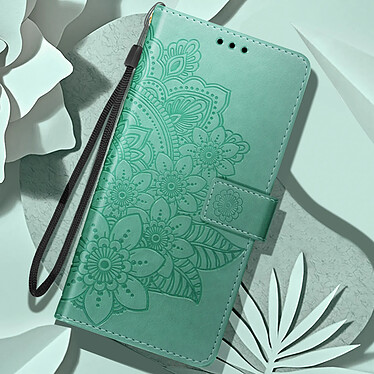 Acheter Avizar Étui Fleurs Mandala pour Samsung Galaxy A25 5G Portefeuille Dragonne Vert