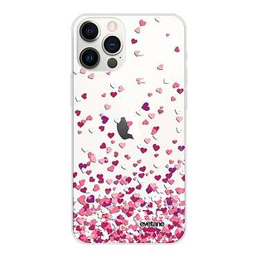 Evetane Coque iPhone 12 Pro Max 360 intégrale transparente Motif Confettis De Coeur Tendance