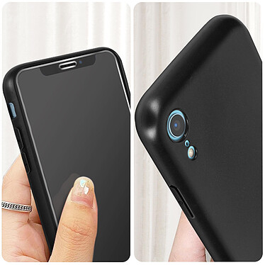 Acheter Avizar Coque pour iPhone XR Souple Noir et Verre Trempé 9H  Transparent
