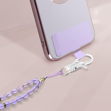 Avizar Cordon pour Smartphone Universel Coque et Étui Pendentif avec perles 74cm  violet pas cher