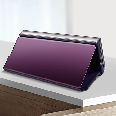Avis Avizar Housse pour Samsung Galaxy Z Fold 3 Clapet Translucide Design Miroir Support Vidéo Violet