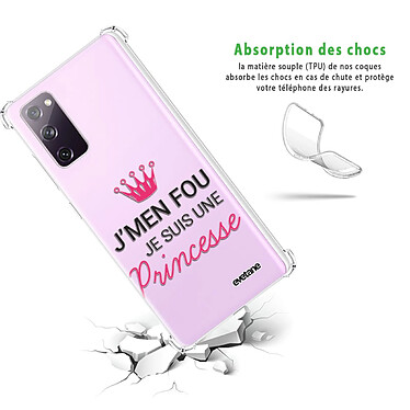 Avis Evetane Coque Samsung Galaxy S20 FE anti-choc souple angles renforcés transparente Motif Je suis une princesse