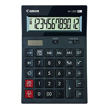 CANON Calculatrice compacte à 12 Chiffres AS-1200, Noir