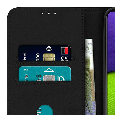 Avizar Étui Samsung Galaxy A22 Protection avec Porte-carte Fonction Support noir pas cher