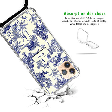 Avis LaCoqueFrançaise Coque cordon iPhone 11 Pro Max noir Dessin Botanic Rêve