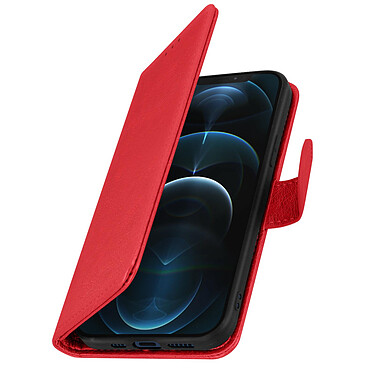 Avizar Étui pour Apple iPhone 12 Pro Max Clapet Portefeuille Support Vidéo  Rouge