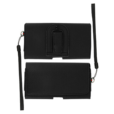 Avizar Housse ceinture avec interieur porte-cartes smartphone jusqu'à 5.5 pouces - Noir pas cher