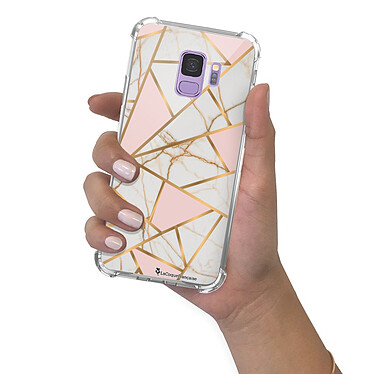 LaCoqueFrançaise Coque Samsung Galaxy S9 anti-choc souple angles renforcés transparente Motif Marbre Rose pas cher