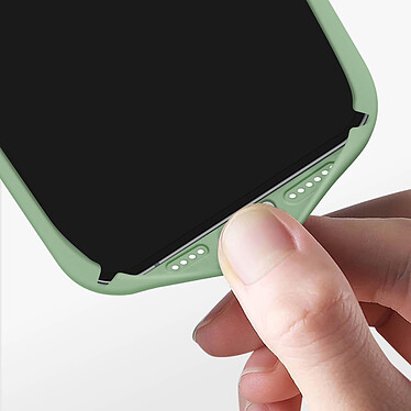 Avizar Coque pour iPhone 15 Pro Max Silicone Semi-rigide Finition Douce au Toucher Fine  Vert pâle pas cher