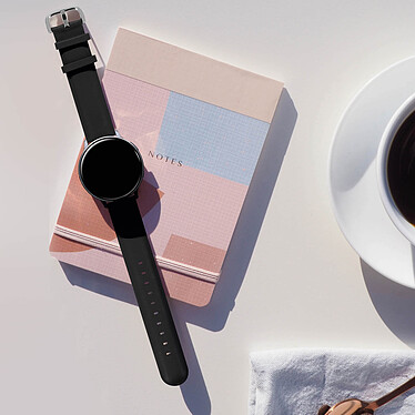 Acheter Avizar Bracelet Galaxy Watch Active2 44mm Aspect Cuir Fermoir Boucle Ardillon Noir