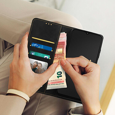 Acheter Avizar Étui pour Samsung Galaxy A03s Simili cuir doux et soyeux Porte-cartes Support vidéo  Noir