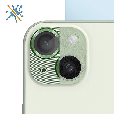 Enkay Verre Trempé Caméra pour iPhone 15 et 15 Plus Cadre Alliage Aluminium  Vert pas cher