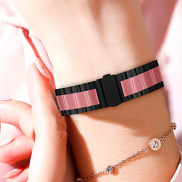Acheter Avizar Bracelet pour Huawei Watch Fit 2 Maille Acier Inoxydable Bicolore  noir / rose