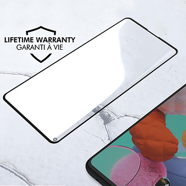 Force Glass Verre Trempé pour Samsung Galaxy A51 Dureté 9H+ Biseauté Garantie à vie  Noir pas cher