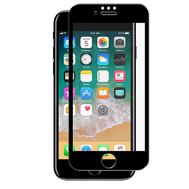 Tiger Protection d'écran pour Apple iPhone 8 Plus / 7 / 6 Incurvé Antichoc Noir transparent