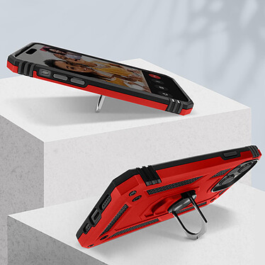 Avis Avizar Coque pour iPhone 15 Pro Max Antichoc Hybride Bague Support Magnétique  Rouge