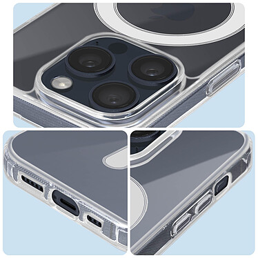 Avizar Coque MagSafe pour iPhone 15 Pro Max Rigide  Transparent pas cher