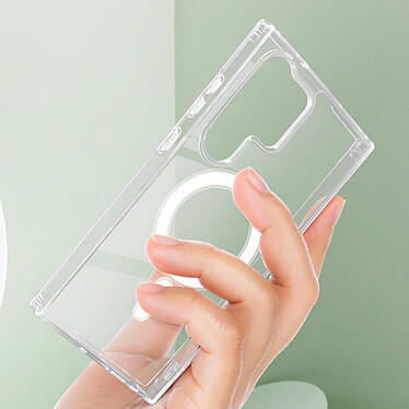 Avizar Coque MagSafe pour Samsung Galaxy S23 Ultra Silicone gel Coins renforcés  Transparent pas cher