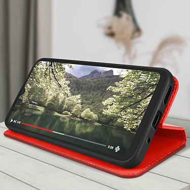 Acheter Avizar Housse pour Xiaomi Redmi 12C Clapet Magnétique Porte-carte Support vidéo  Rouge